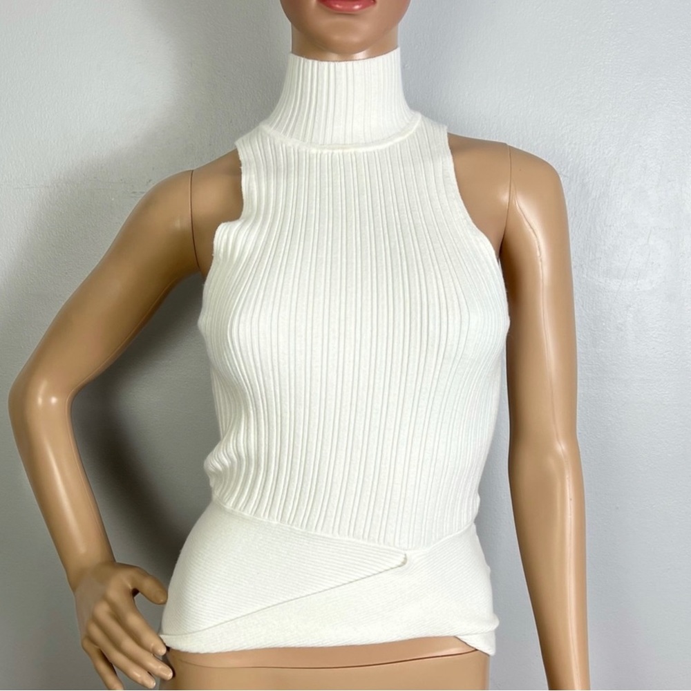 RAMY BROOK WHITE SLEEVELESS RIBBED TOP - Picture 2 of 9